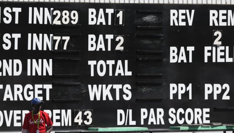 England 77 all out score board West Indies