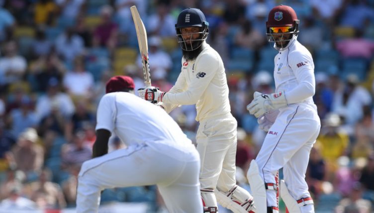 Moeen Ali out Roston Chase day four West Indies England