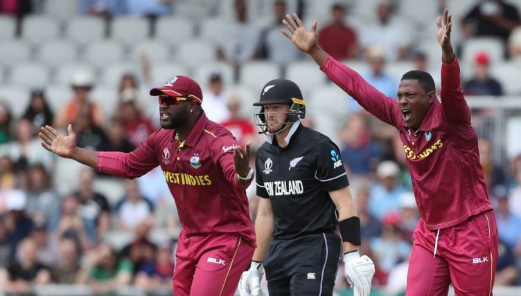 Sheldon Cottrell Martin Guptill West Indies New Zealand World Cup PA