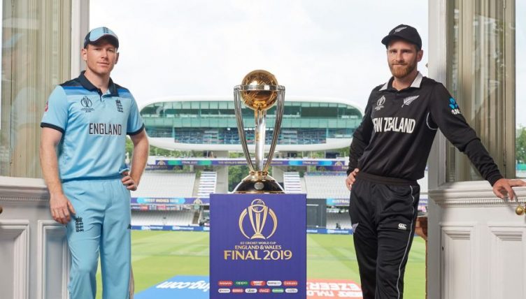 Eoin Morgan Kane Williamson World Cup trophy England New Zealand Lord's PA