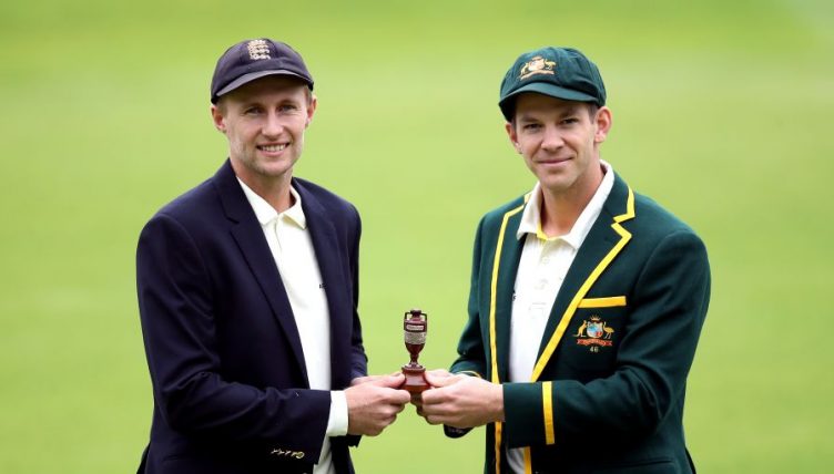 Joe Root Tim Paine Ashes urn PA