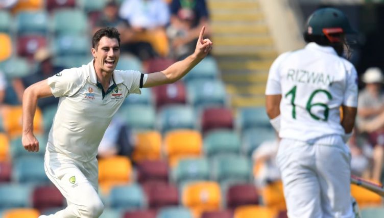Pat Cummins celebrates Australia Pakistan PA
