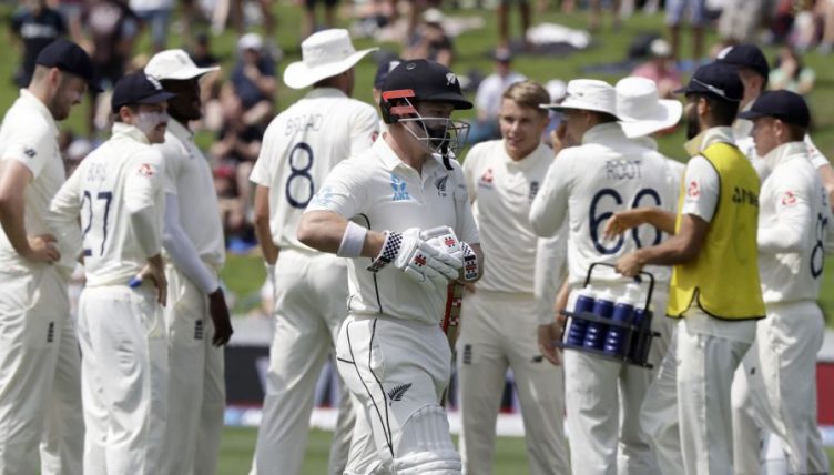 Henry Nicholls out New Zealand England day two PA