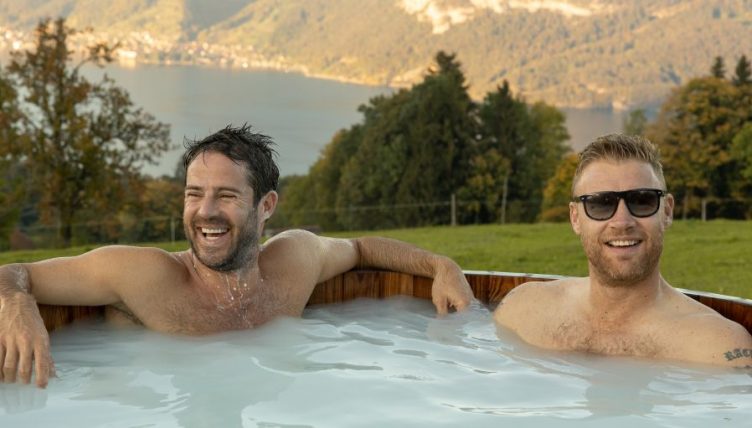 Jamie Redknapp and Andrew Flintoff