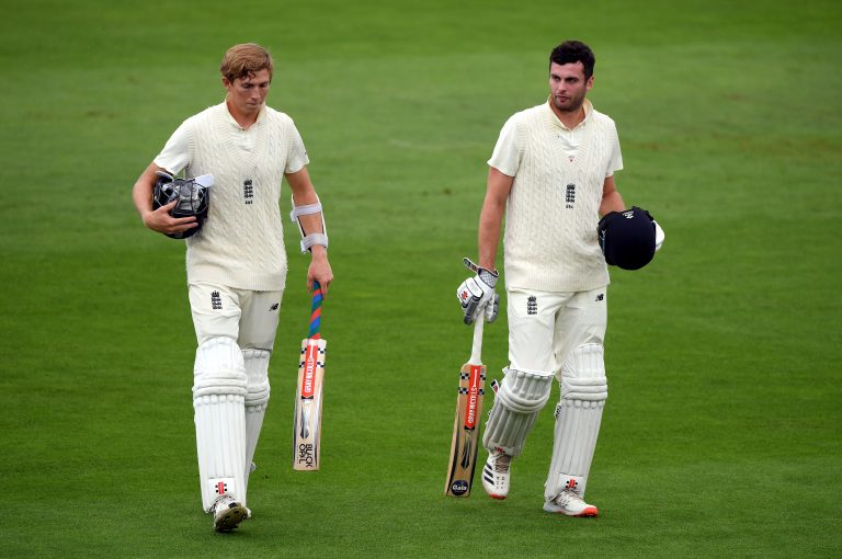 Zak Crawley (left) and Dom Sibley (right) made one half-century each.