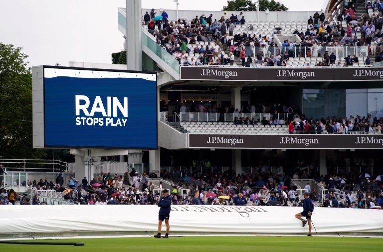 Rain truncated the morning session