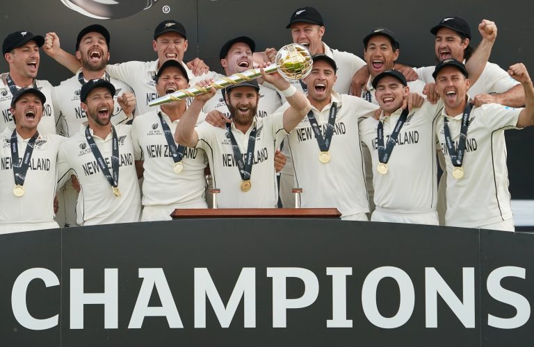 New Zealand captain Kane Williamson, centre, oversaw his side's crowning as world Test champions earlier this year (Adam Davy/PA)
