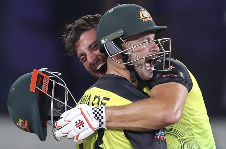Marcus Stoinis and Matthew Wade inspired Australia to victory over Pakistan (Kamran Jebreili/AP/PA)