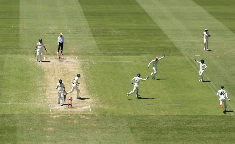 Lyon was in the action again to get rid of Ollie Pope for four as England lost three wickets for 11 runs