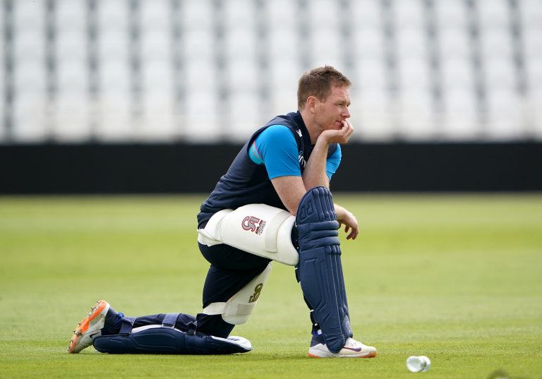Eoin Morgan missed the final three matches of England's Twenty20 tour of the West Indies because of a low-grade quad injury (Zac Goodwin/PA)