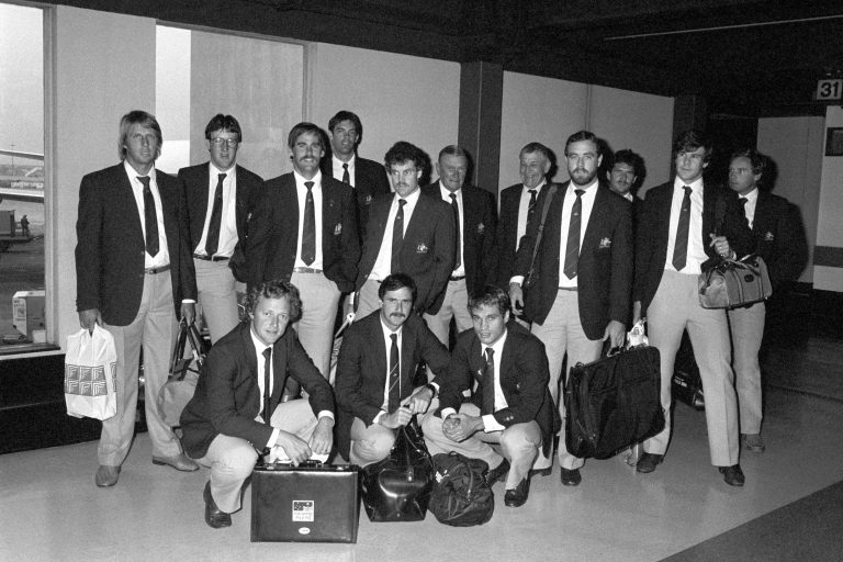 Marsh (back, third left) played in two World Cups, including 1983