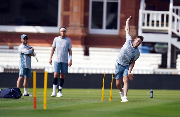 James Anderson during a net session at Lord's on Monday