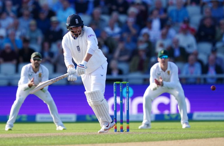 Jonny Bairstow raced to 38 not out from 45 balls - the highest individual score of the day (David Davies/PA)