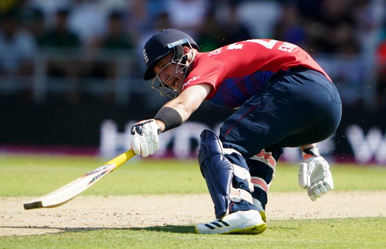 Livingstone tripped while running during his innings on Monday (Zac Goodwin/PA)