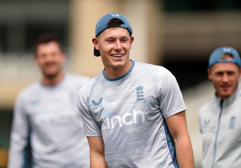 Durham's Matthew Potts in England training.