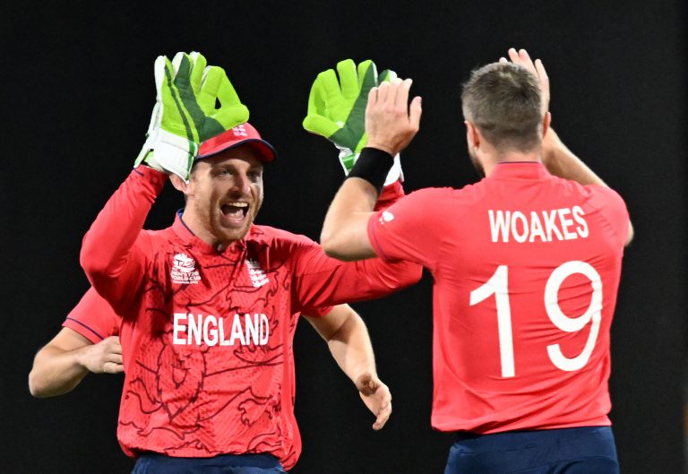 Woakes, right, believes Jos Buttler is coming into his own as England captain (PA)