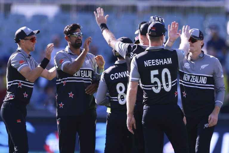 New Zealand are all but guaranteed a semi-final place (James Elsby/AP)