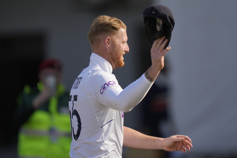 England skipper Ben Stokes is acknowledged by the crowd as he walks off the field