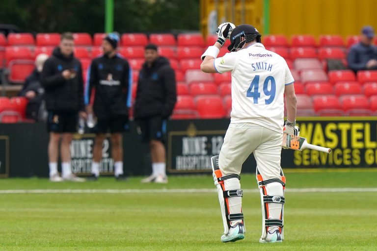 Sussex's Steve Smith looks dejected after his early dismissal