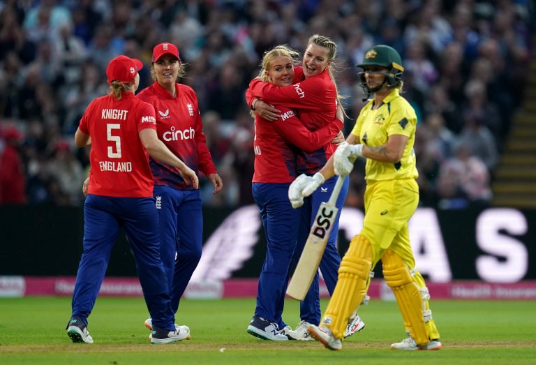 Sarah Glenn, centre, took two for 33 on Saturday (Nick Potts/PA)