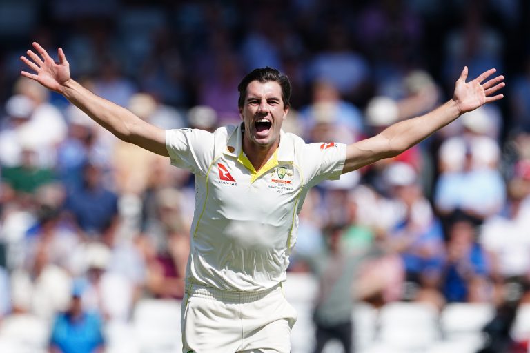 Pat Cummins took the wicket of England's Joe Root early on