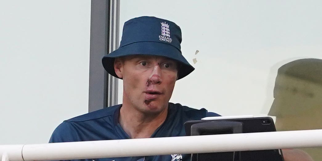 Andrew Flintoff watches England-New Zealand ODI from team balcony