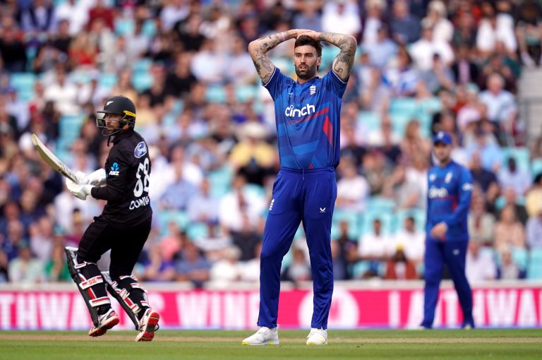 Reece Topley travelled from India to Los Angeles after his World Cup ended early (John Walton/PA)