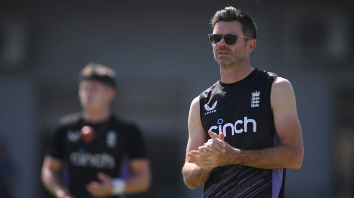 Former England seamer James Anderson attends training