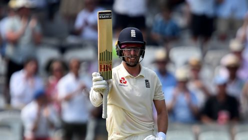 Jack Leach batting for England