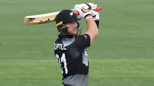 Martin Guptill bats in limited-overs cricket