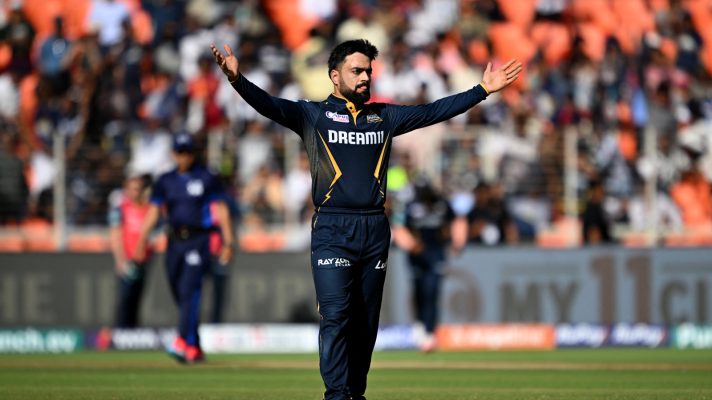 Rashid Khan celebrates a wicket in the IPL
