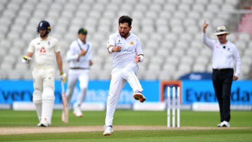 Yasir Shah celebrates for Pakistan