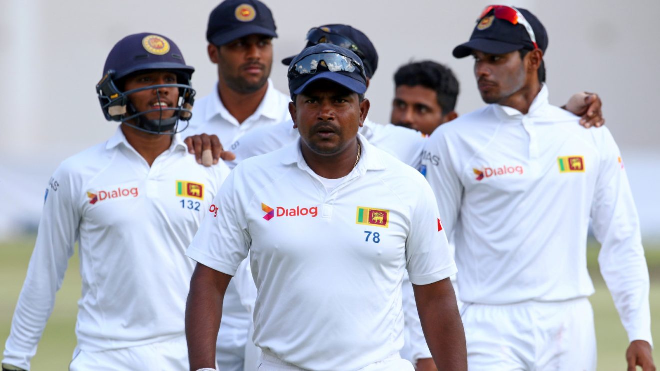 Sri Lanka's Rangana Herath walks