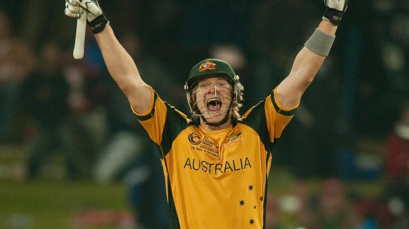 Shane Watson celebrates for Australia