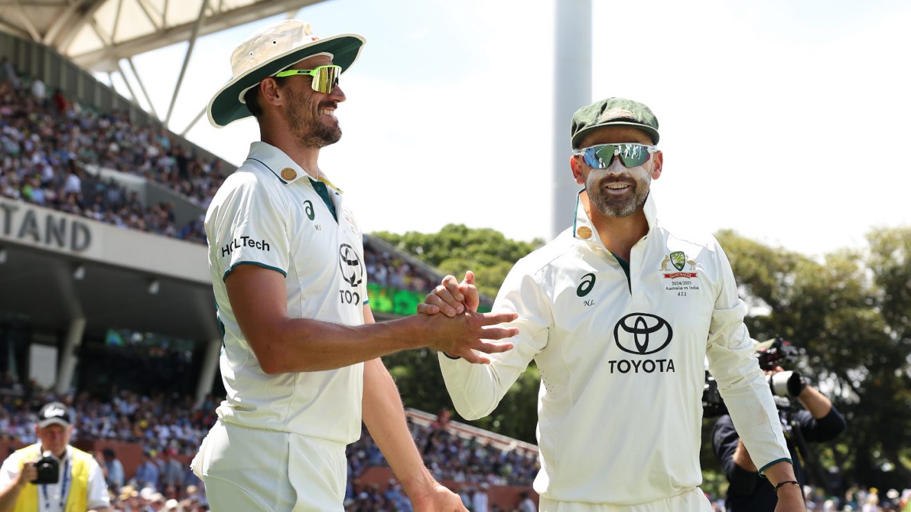 Mitchell Starc and Nathan Lyon play Test cricket for Australia
