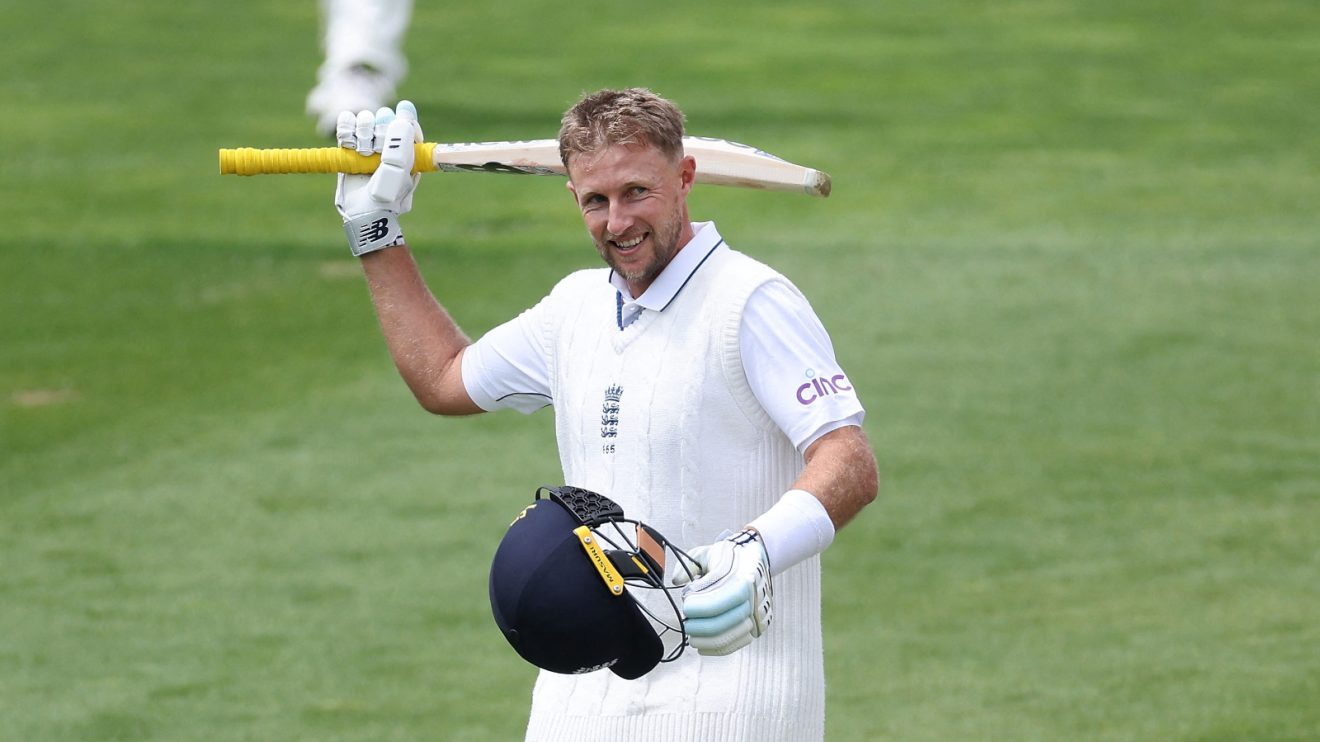 Joe Root bats for England