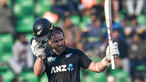 Kane Williamson bats in ODI cricket