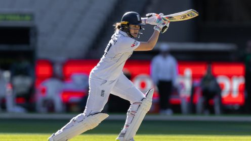 Nat Sciver-Brunt bats for England