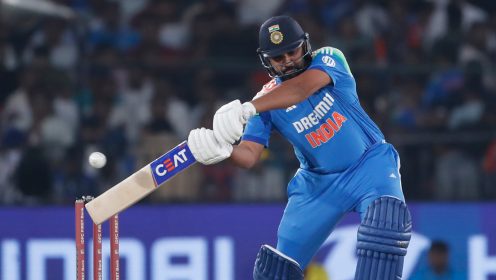 Rohit Sharma bats for India