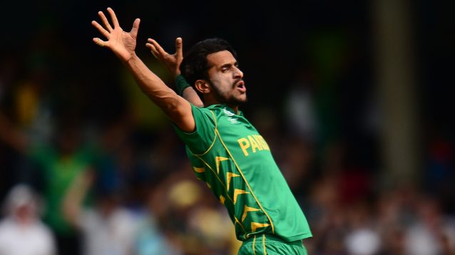 Pakistan's Hasan Ali celebrates