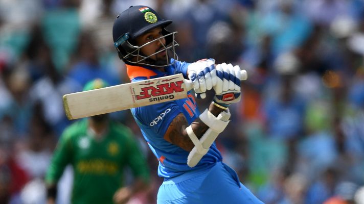 Shikhar Dhawan bats