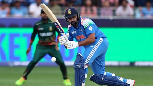 Rohit Sharma bats