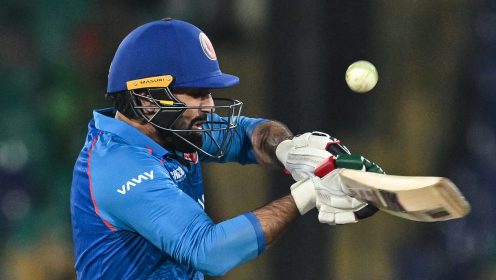 Mohammad Nabi bats in ODI cricket