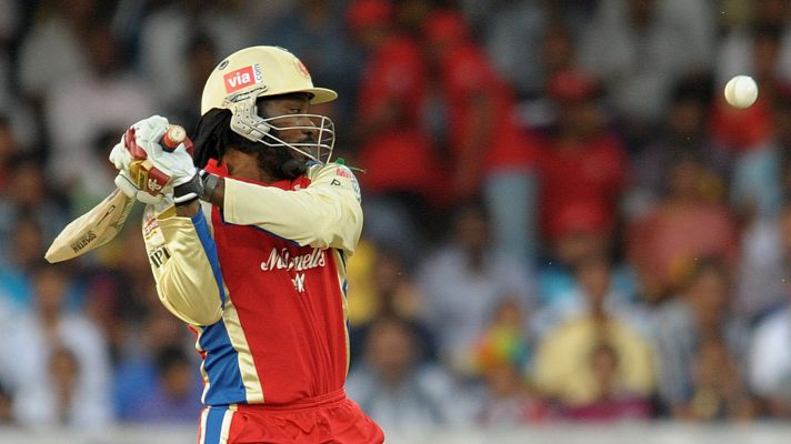 Chris Gayle hits in the IPL