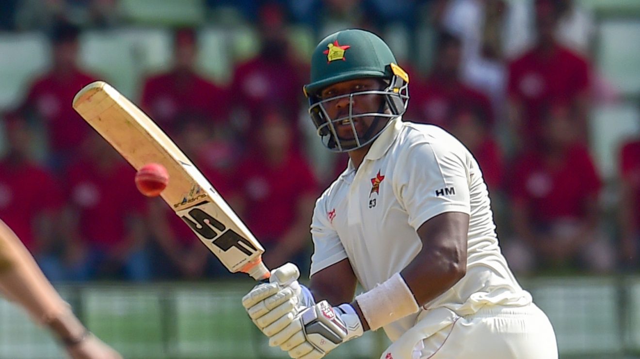 Hamilton Masakadza bats in Test cricket