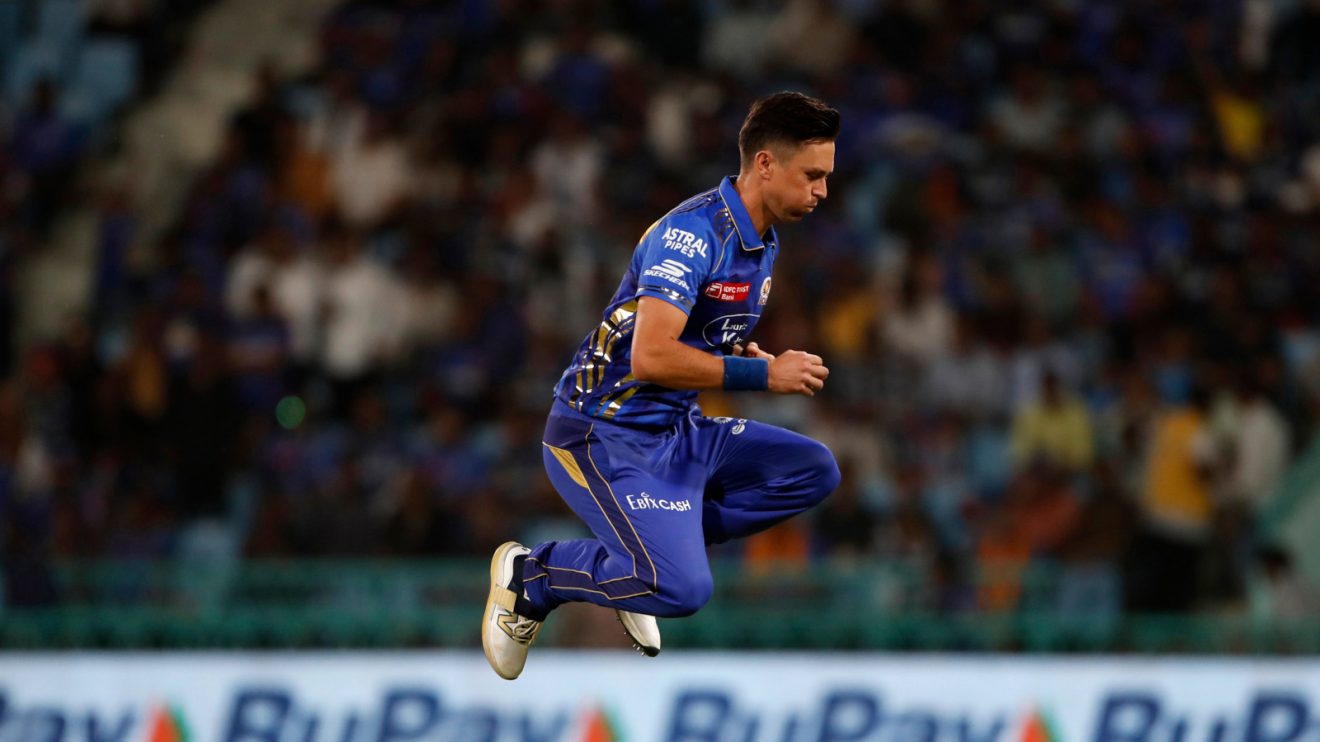 Trent Boult jumps