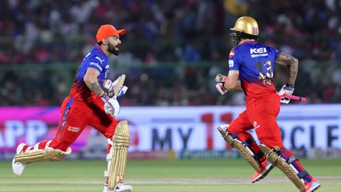Virat Kohli runs