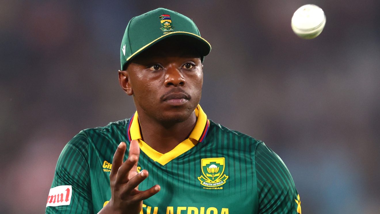 Kagiso Rabada plays cricket