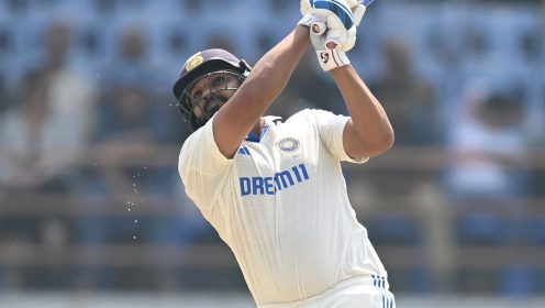 Rohit Sharma bats