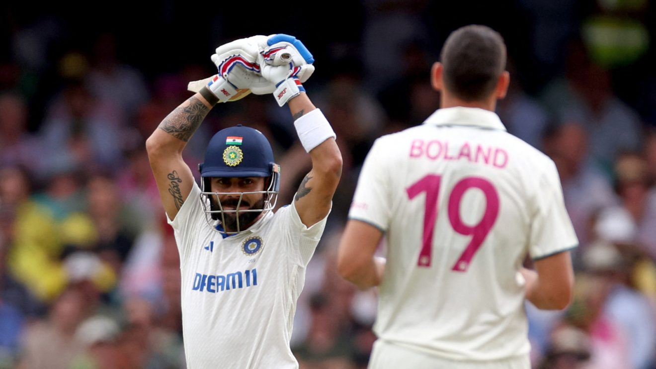 Virat Kohli bats